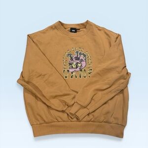 Vans Men's Tan Crewneck with Multicolor Skull Graphic